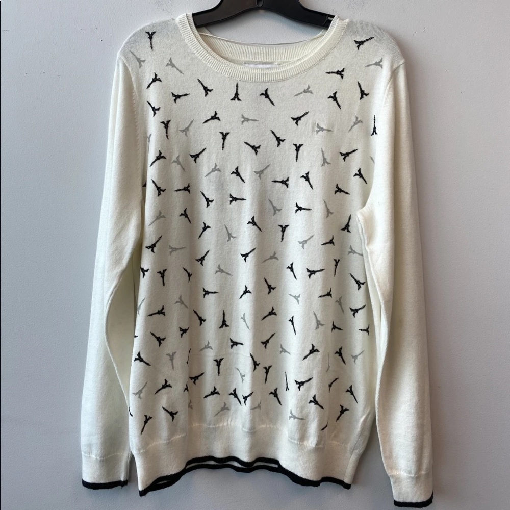 Elle XL Cream Cotton Sweater NWT